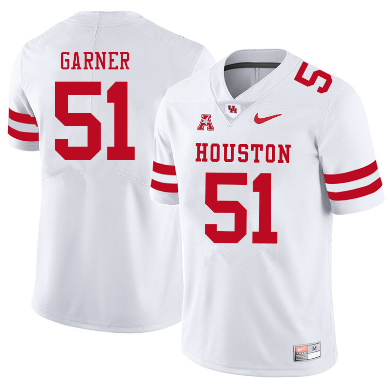 Men #51 Jalen Garner Houston Cougars College Football Jerseys Sale-White